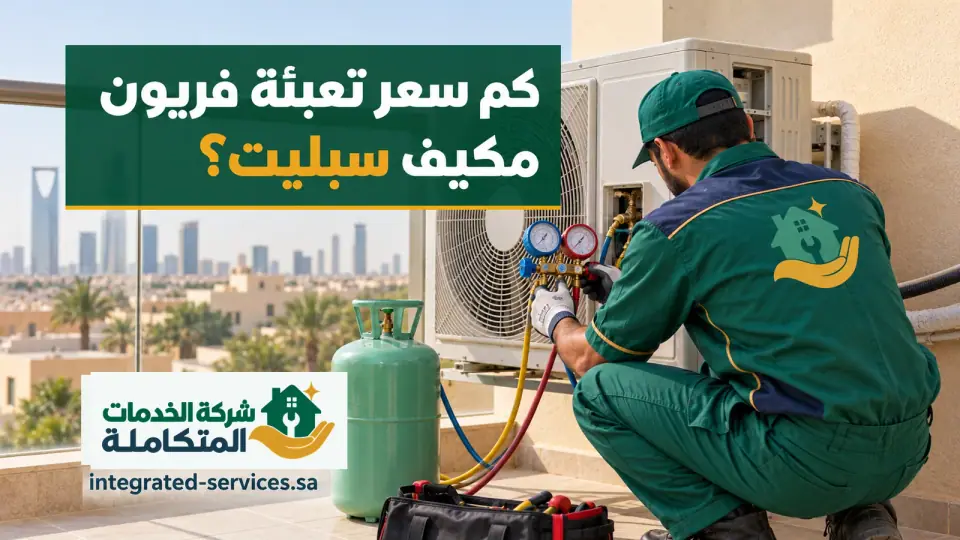كم سعر تعبئة فريون مكيف سبليت؟ فني يوصل ساعات الضغط وأسطوانة الغاز بالوحدة الخارجية